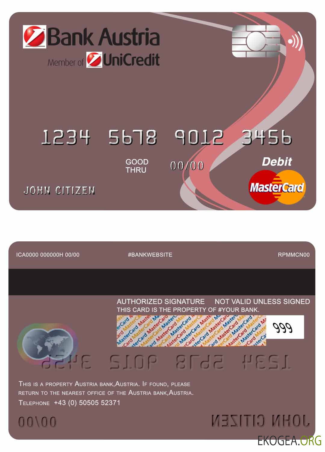 Carte de débit mastercard Austria Bank Autriche